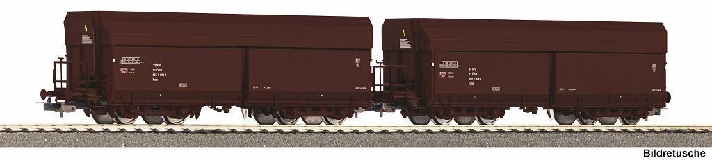 PIKO 28332 - 2-piece set of self-unloading wagons WTK/ÖBB IV