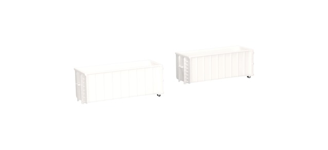 Herpa 053884-003 - Roll-off troughs, ribbed, white (2 pieces)