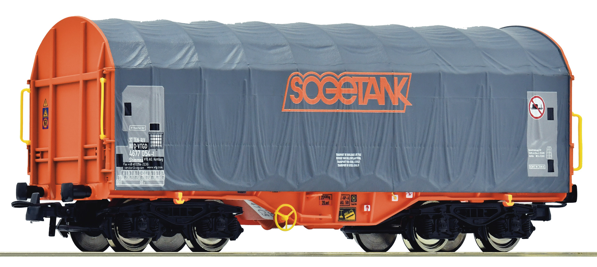 Roco 6600133 - Sliding tarpaulin wagon VTG/suction tank