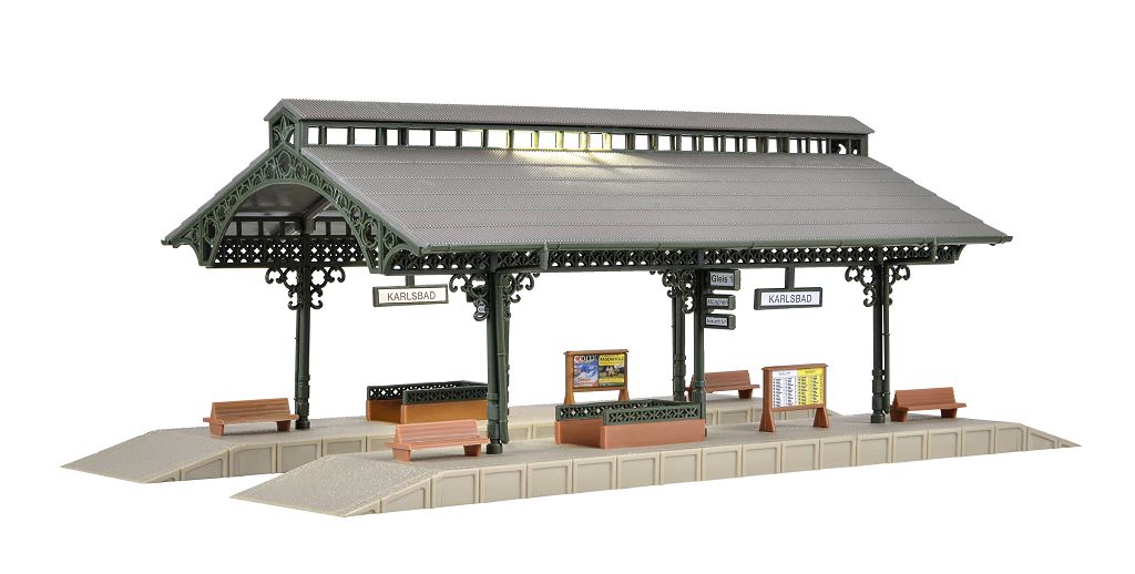 Vollmer 47530 - N platform hall with LED lighting, functional kit